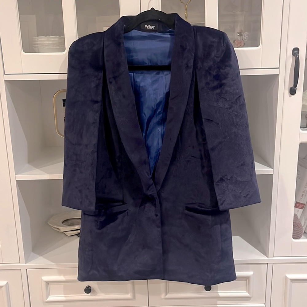 Cape blazer. Fits like a Medium. Dressy Design By Korea. Soft blue material